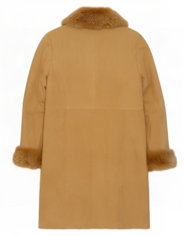 Soprabito vintage da donna in pelle scamosciata EU 38 in pelle beige medio