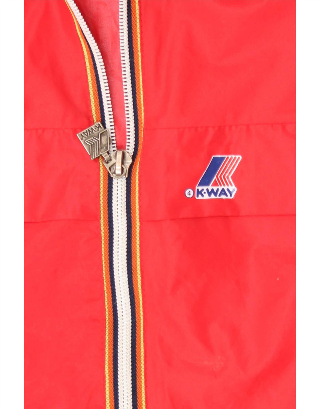 Giacca antipioggia con cappuccio da donna K-Way UK 14 media rossa