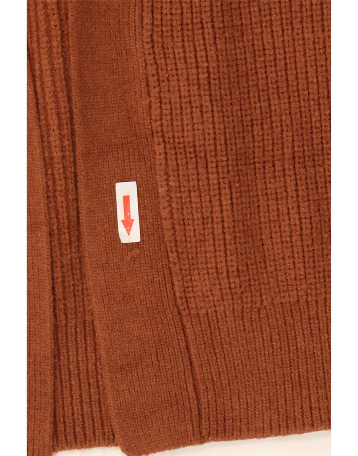 Maglione cardigan aperto corto oversize da donna Zara UK 14 Marrone medio