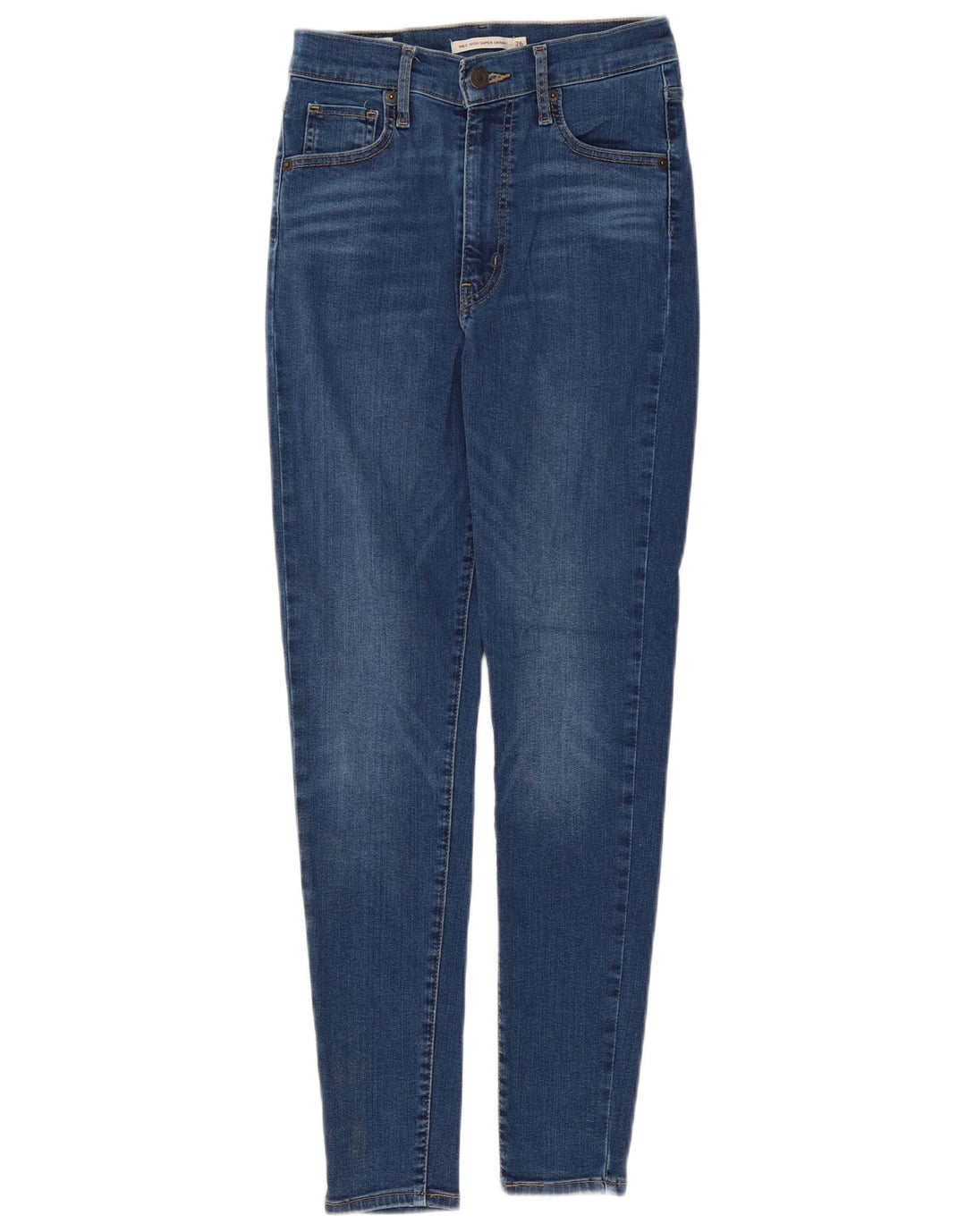 LEVI'S Jeans super skinny da donna con altezza del miglio W26 L28 cotone blu