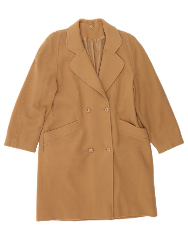 VINTAGE Womens Double Breasted Coat UK 14 Medium Brown Wool Vintage Vintage and Second-Hand Vintage from Messina Hembry 