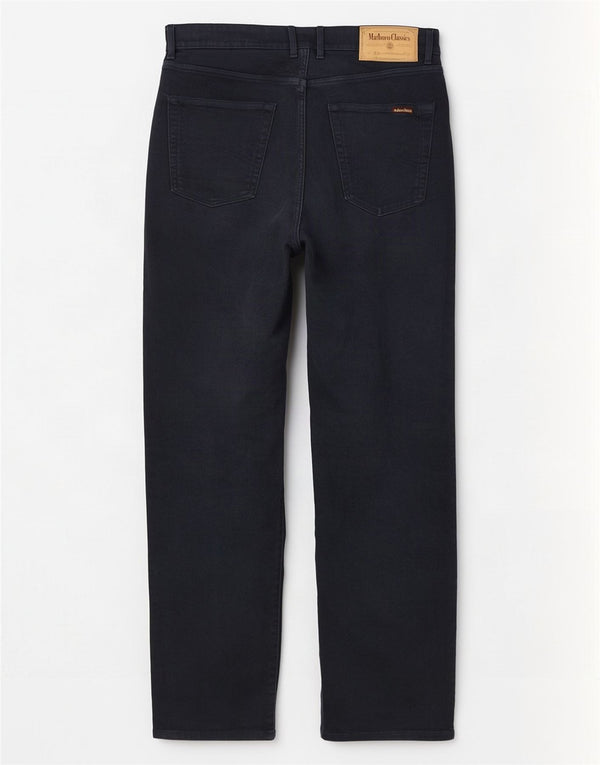 Pantaloni casual dritti da uomo Marlboro Classics W34 L32 cotone blu navy