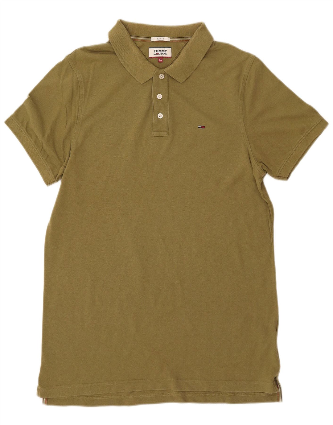TOMMY HILFIGER Polo slim fit da uomo XL in cotone kaki