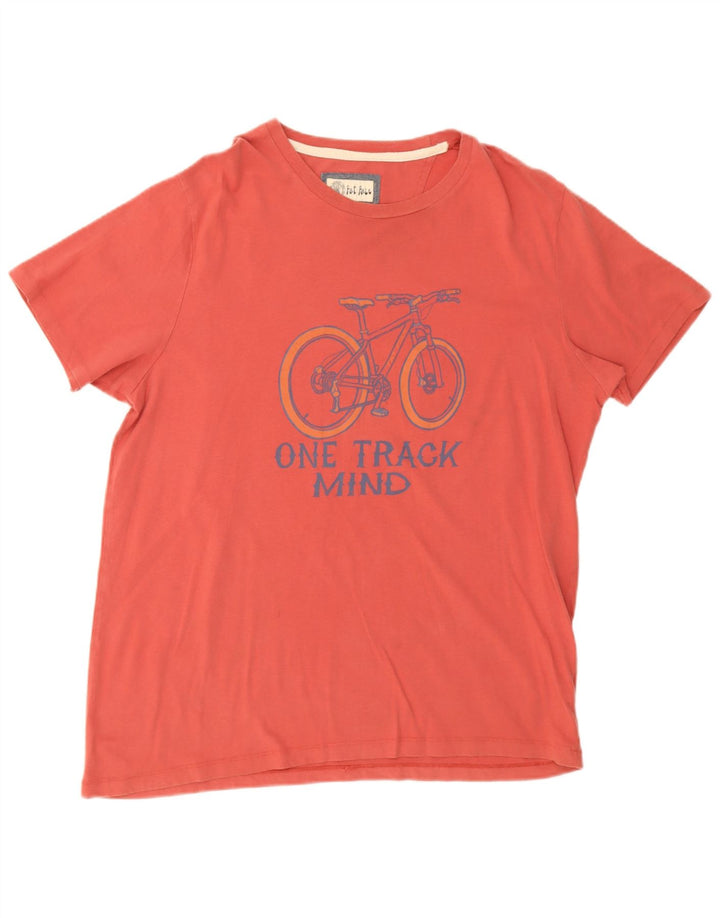 T-shirt grafica da uomo Fat Face Top grande in cotone rosso