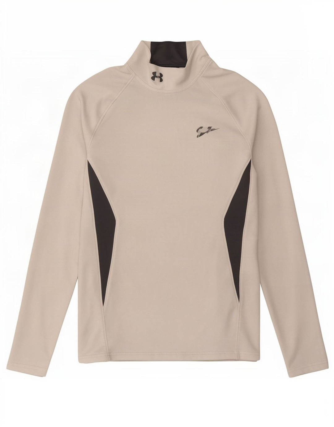 Under Armour Uomo Cold Gear Top manica lunga piccolo bianco colorblock