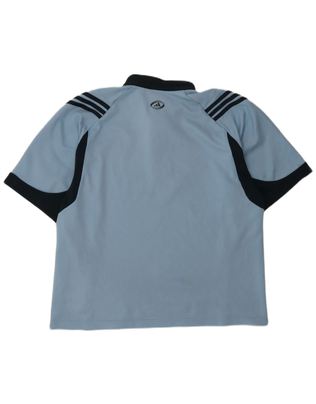 Polo Adidas da uomo grande in poliestere color block blu