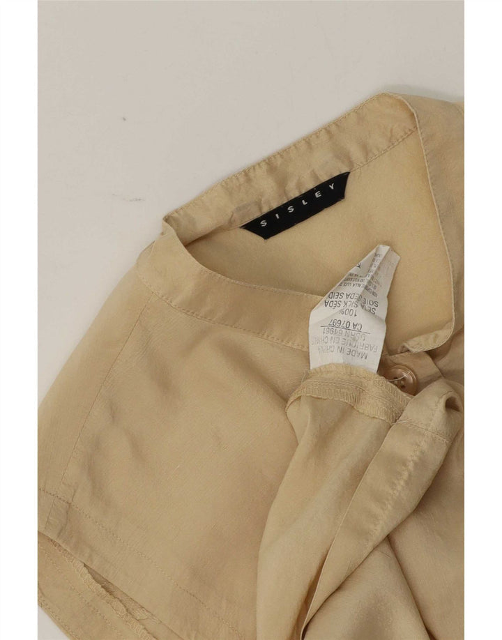Camicetta senza maniche da donna Sisley UK 14 Seta beige medio