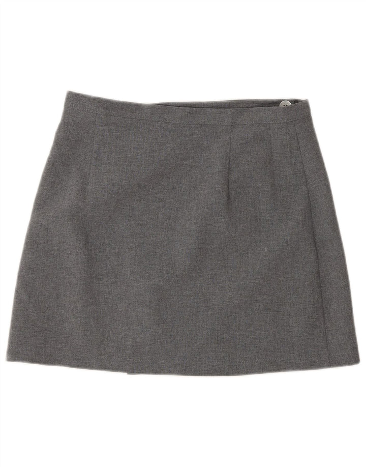 Gonna mini avvolgente a vita alta da donna Sisley IT 44 media W26 poliestere grigio