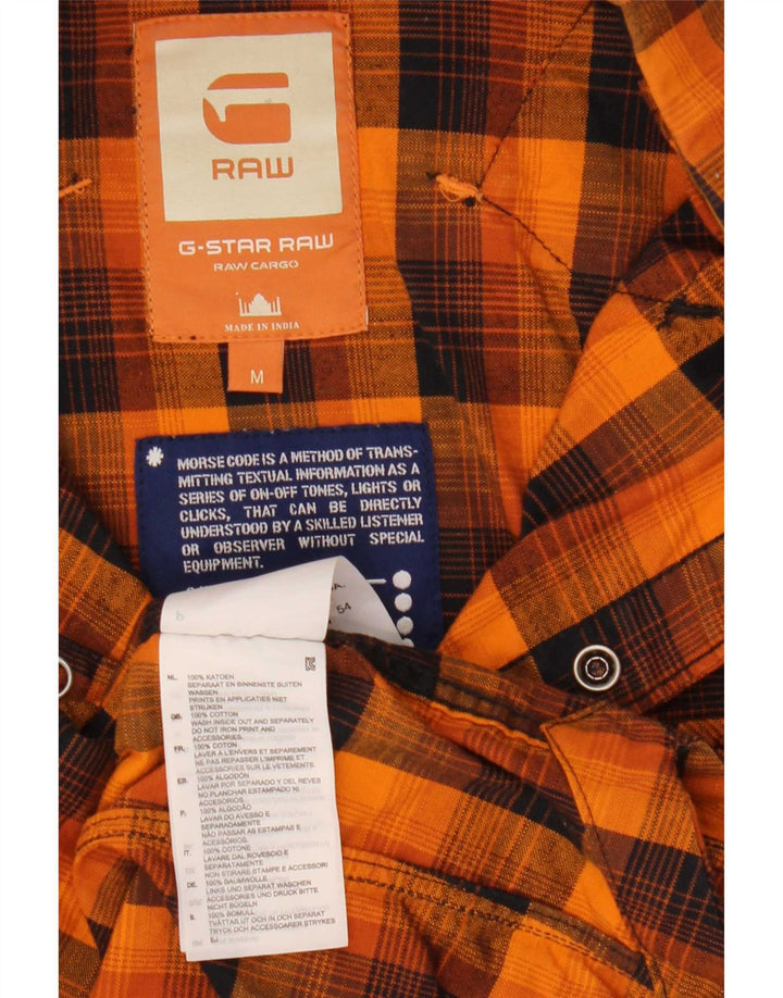 Camicia da uomo G-Star in cotone a quadri arancione medio