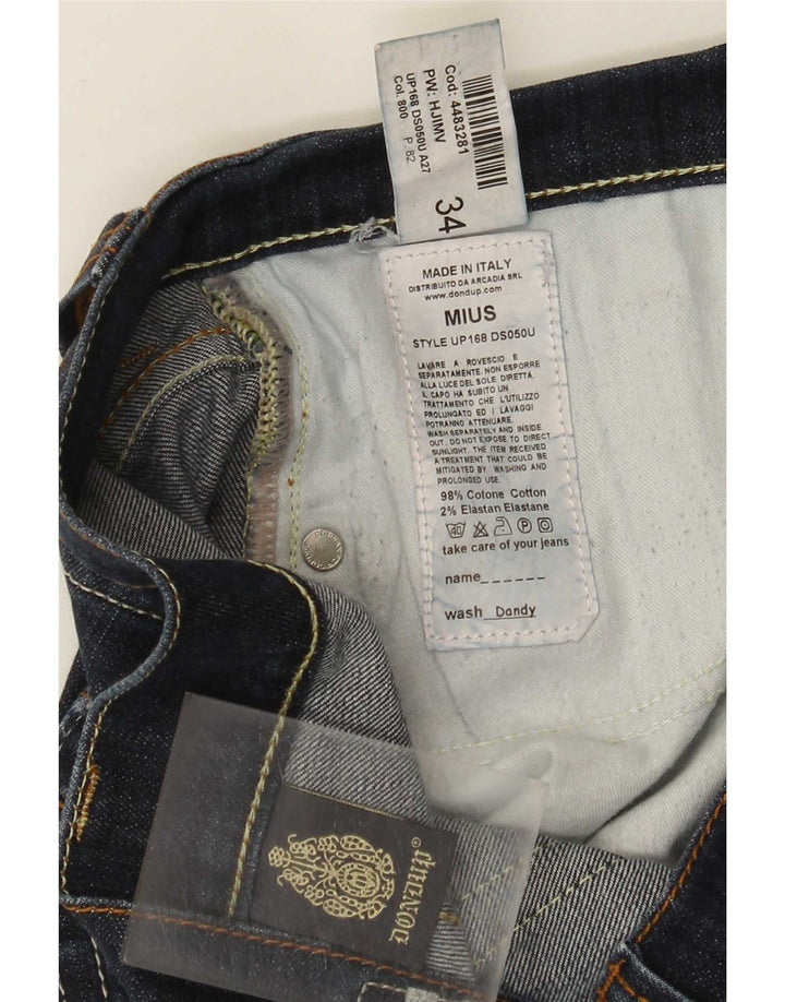 Jeans dritti da donna Dondup W34 L25 cotone blu navy