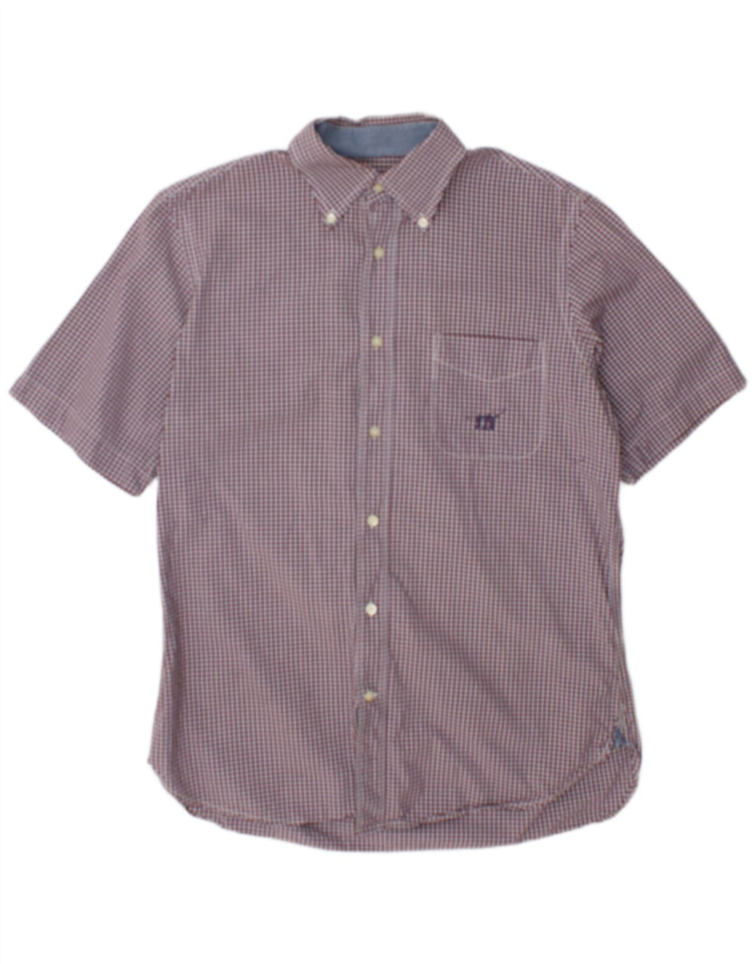 Camicia a maniche corte da uomo Henry Cottons taglia 40 a quadri marrone medio