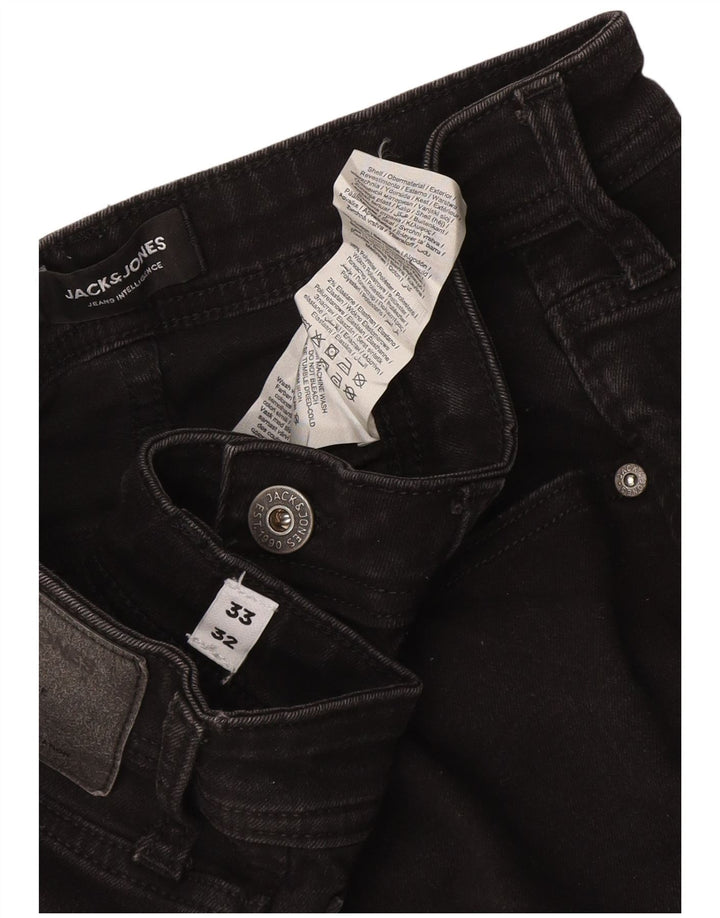 Jack & Jones Uomo GLENN Slim Jeans W33 L32 Cotone Grigio