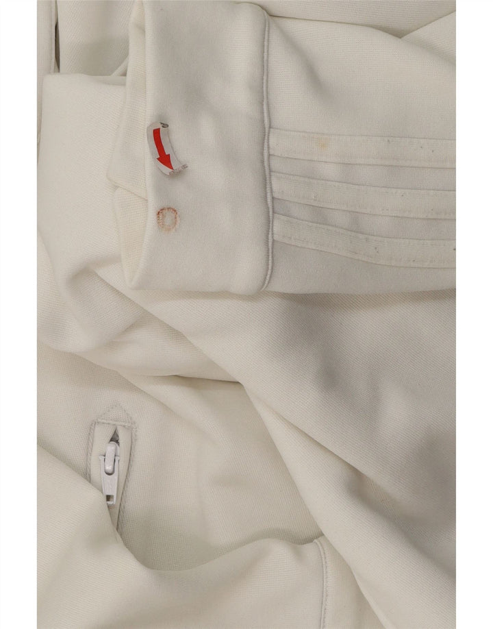 Felpa con cappuccio e zip da uomo Adidas XL poliestere bianco