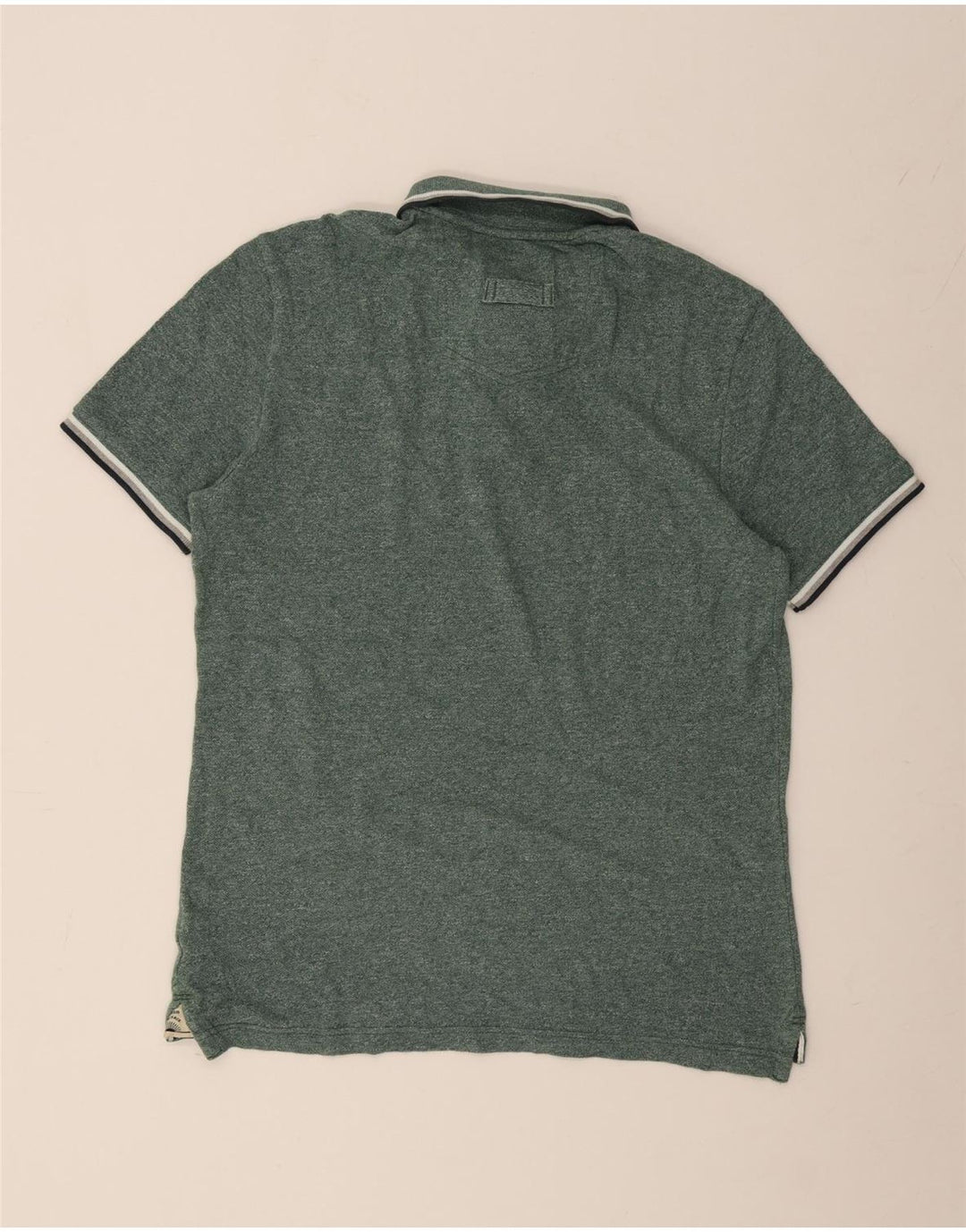 Polo da uomo FAT FACE in cotone a righe verde medio