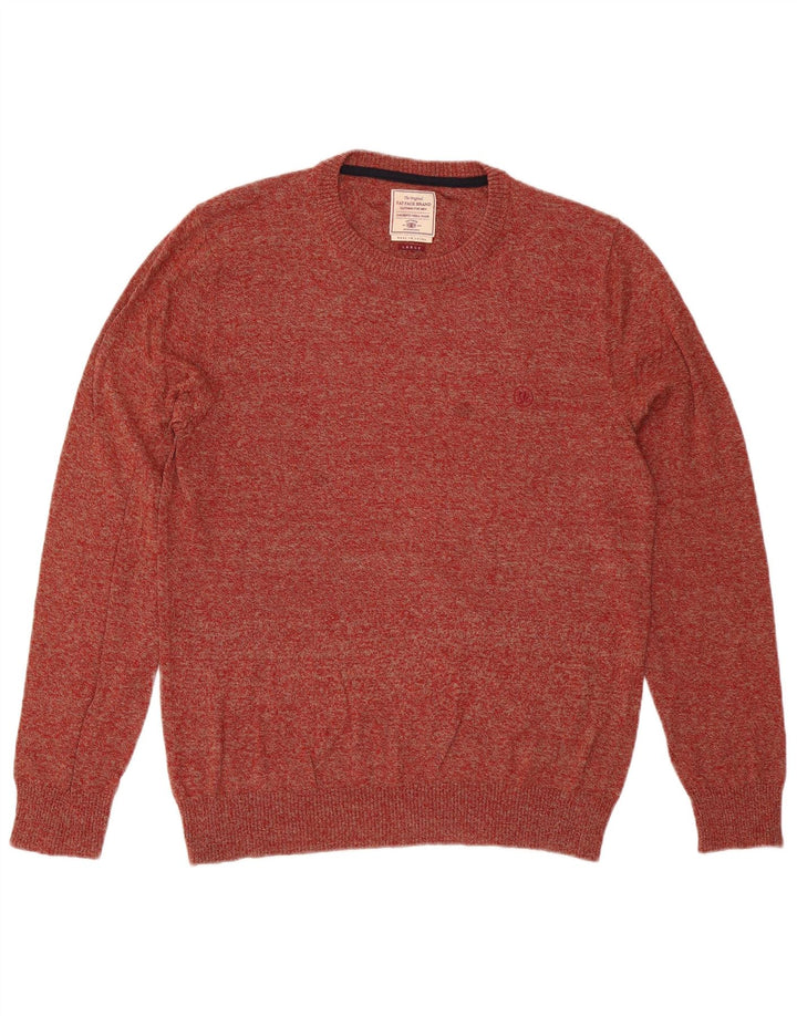 Maglione girocollo da uomo Fat Face, grande cotone chiazzato rosso