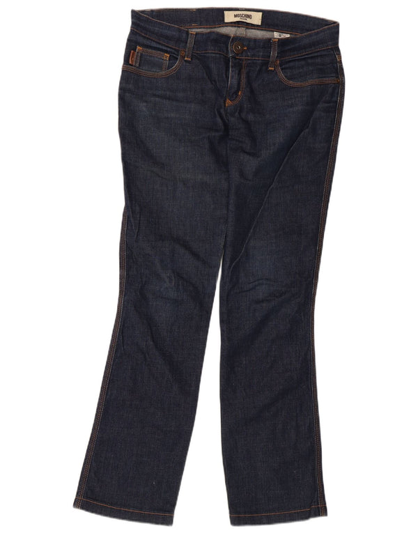 Jeans dritti da donna Moschino W30 L30 cotone blu