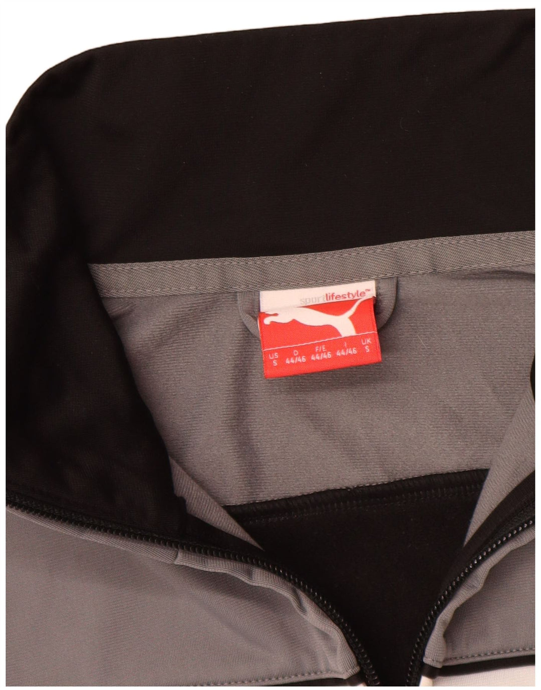 Giacca da ginnastica da uomo Puma Small in poliestere color block nero