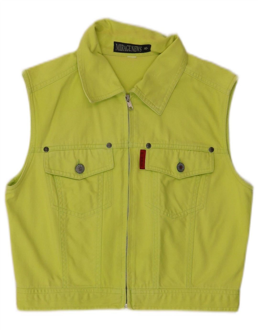 Gilet in denim corto da donna Mirage UK 12 cotone verde medio