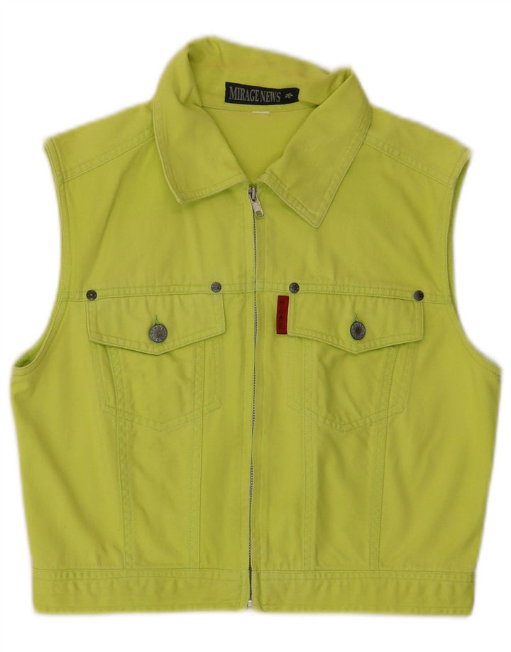 Gilet in denim corto da donna Mirage UK 12 cotone verde medio