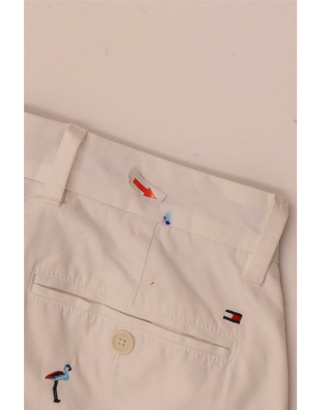 Pantaloncini chino grafici da uomo Tommy Hilfiger W31 bianco medio