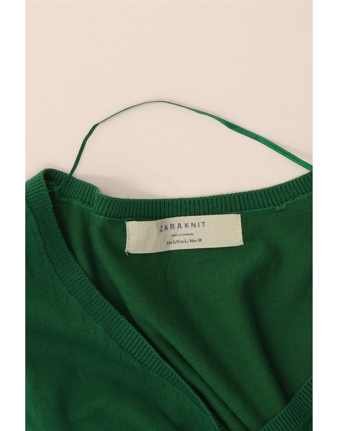 Maglione maglione con scollo a V da donna Zara UK 14 grande verde