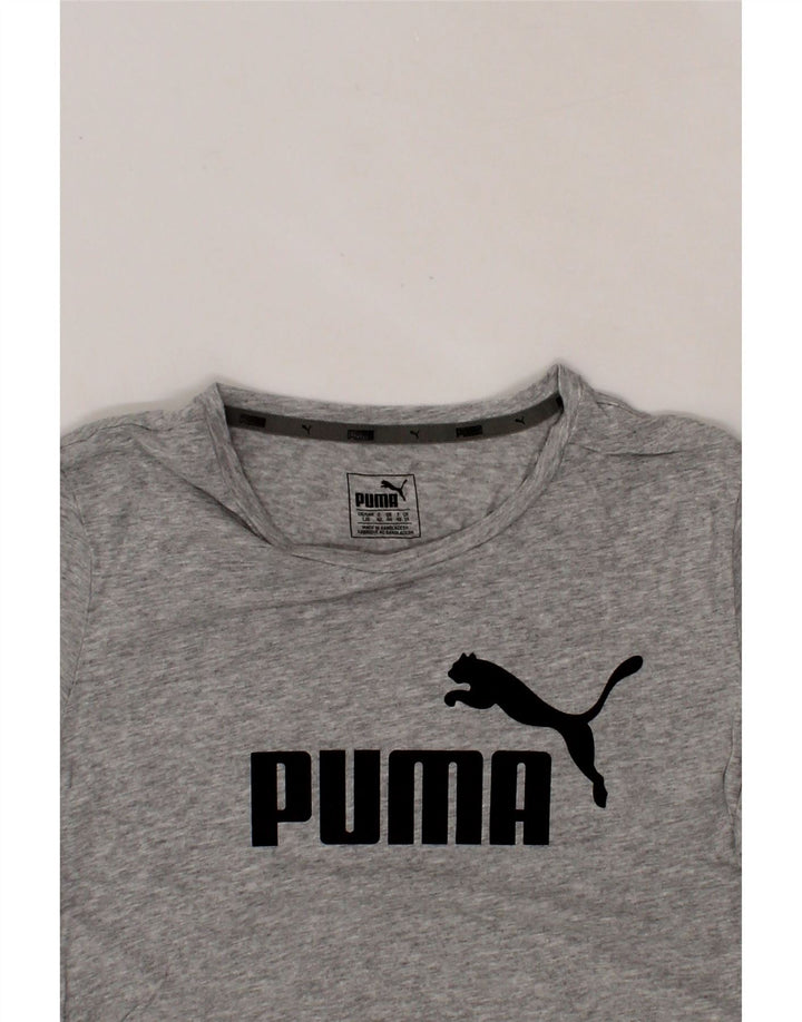 PUMA Womens Graphic T-Shirt Top UK 14 Medium Grey Vintage Puma and Second-Hand Puma from Messina Hembry 
