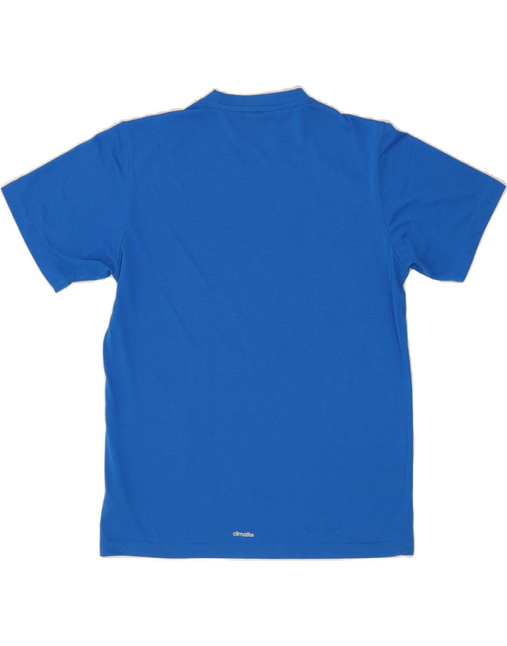 ADIDAS Mens Climalite T-Shirt Top Medium Blue Polyester Vintage Adidas and Second-Hand Adidas from Messina Hembry 