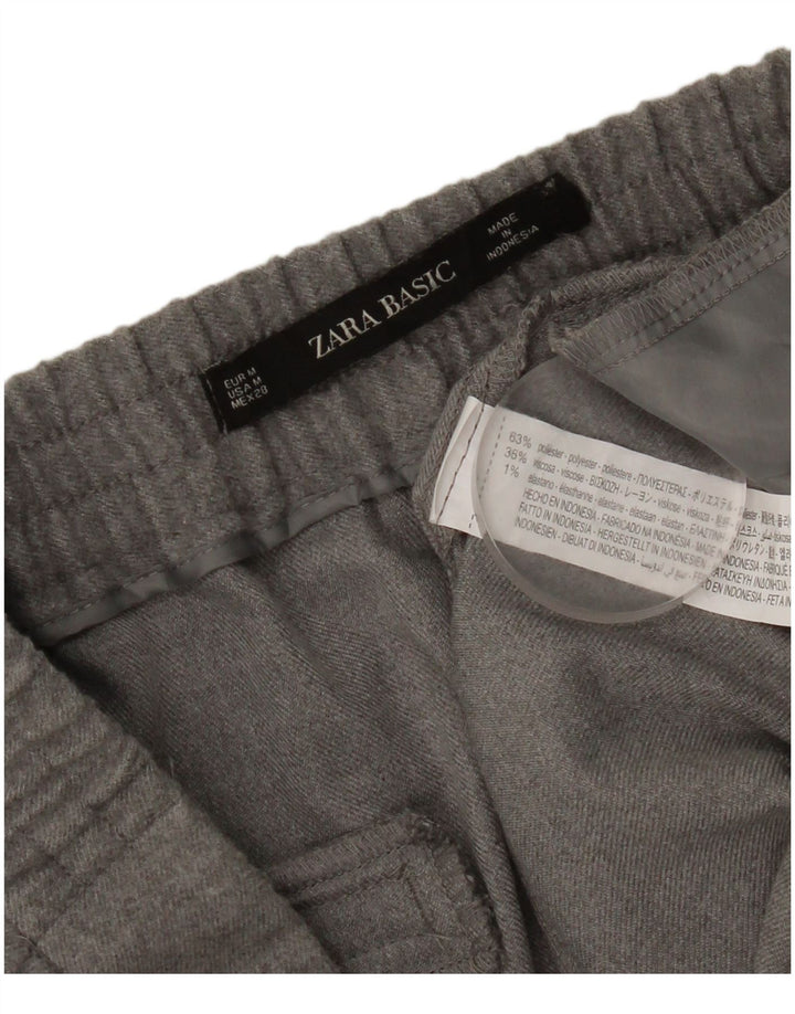 Pantaloni corti dritti da donna Zara medi W28 L25 poliestere grigio