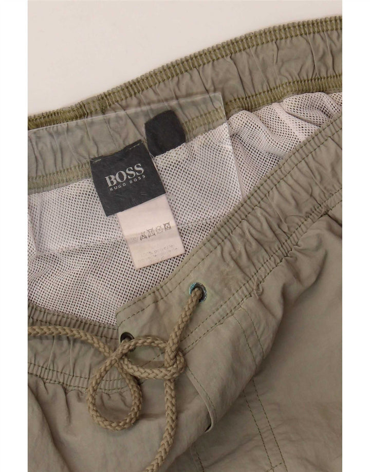 Pantaloncini da bagno da uomo Hugo Boss grandi in nylon verde