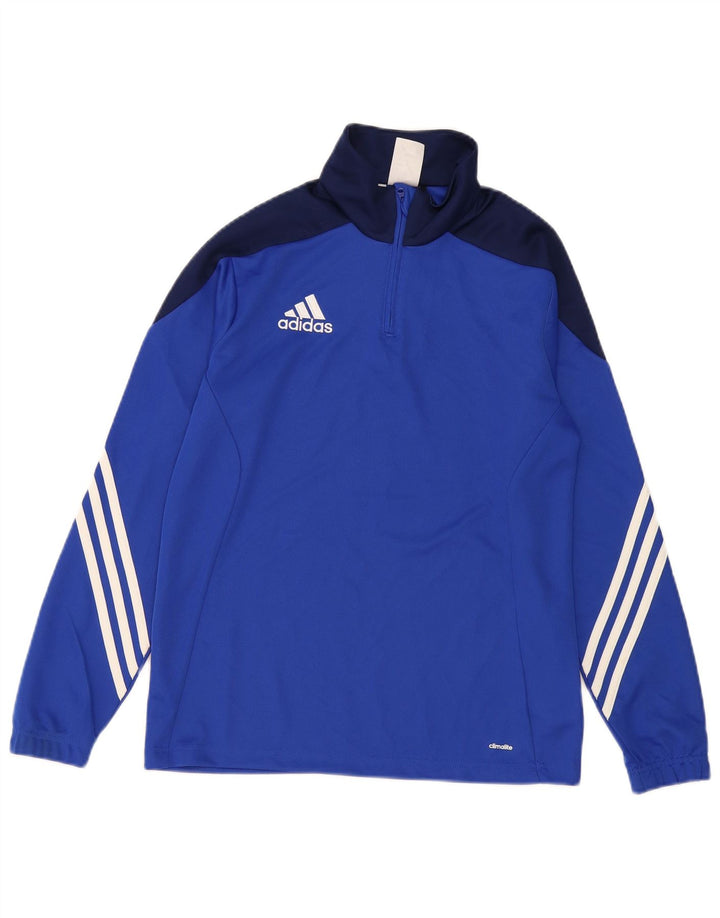Top della tuta pullover Adidas Climalite da ragazzo 13-14 anni XL Blu