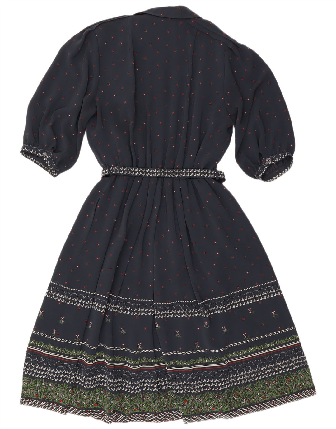 Abito a trapezio da donna con maniche a 3/4 RALPH EU 46 XL Poliestere floreale blu navy