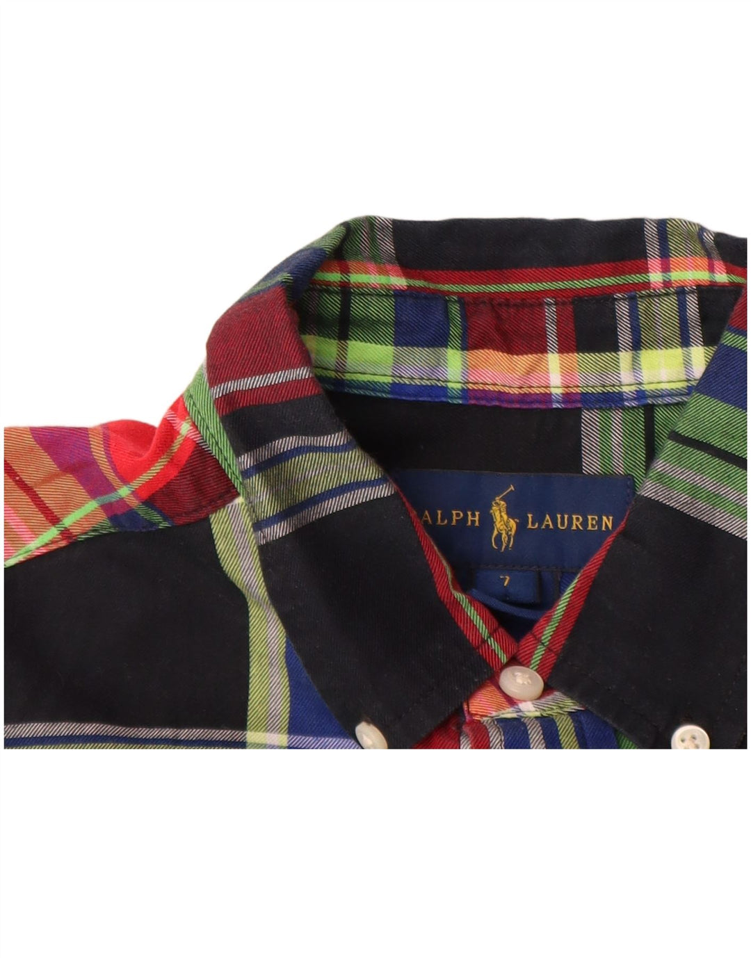 RALPH LAUREN Camicia in flanella per ragazzi 6-7 anni Cotone a quadri multicolore