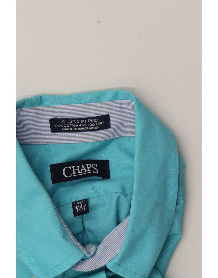 Camicia Chaps da uomo vestibilità classica taglia 16 1/2 grande cotone blu