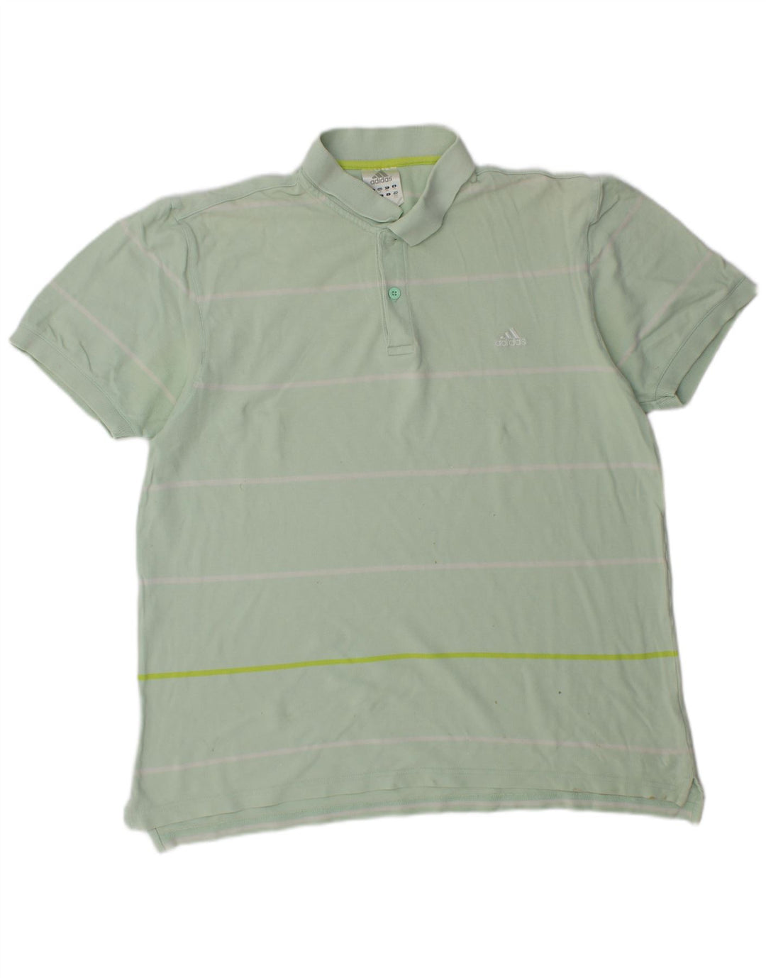 Polo ADIDAS da uomo 2XL in cotone a righe verdi