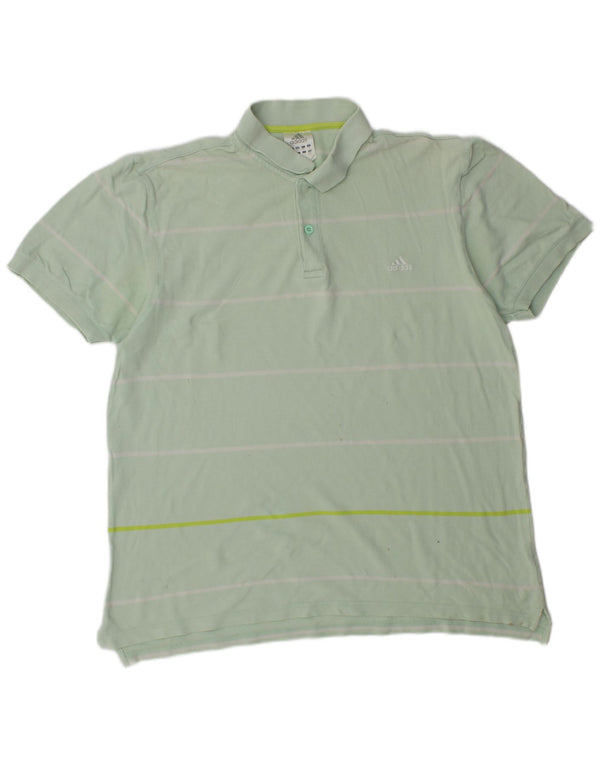 Polo ADIDAS da uomo 2XL in cotone a righe verdi