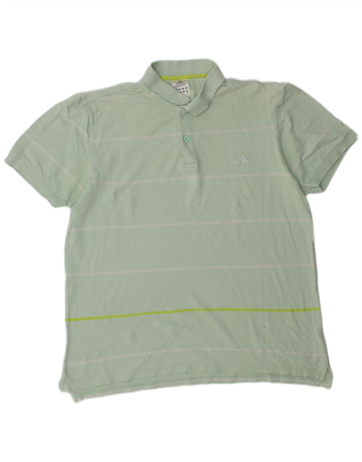 Polo ADIDAS da uomo 2XL in cotone a righe verdi
