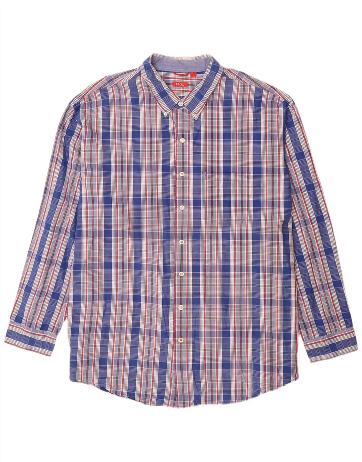 Camicia da uomo Izod 4XL in cotone a quadri blu
