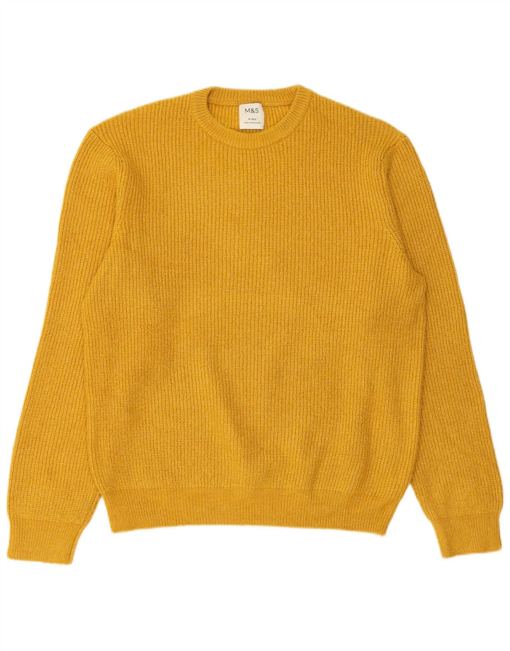 MARKS & SPENCER Maglione maglione girocollo da uomo giallo medio in poliammide