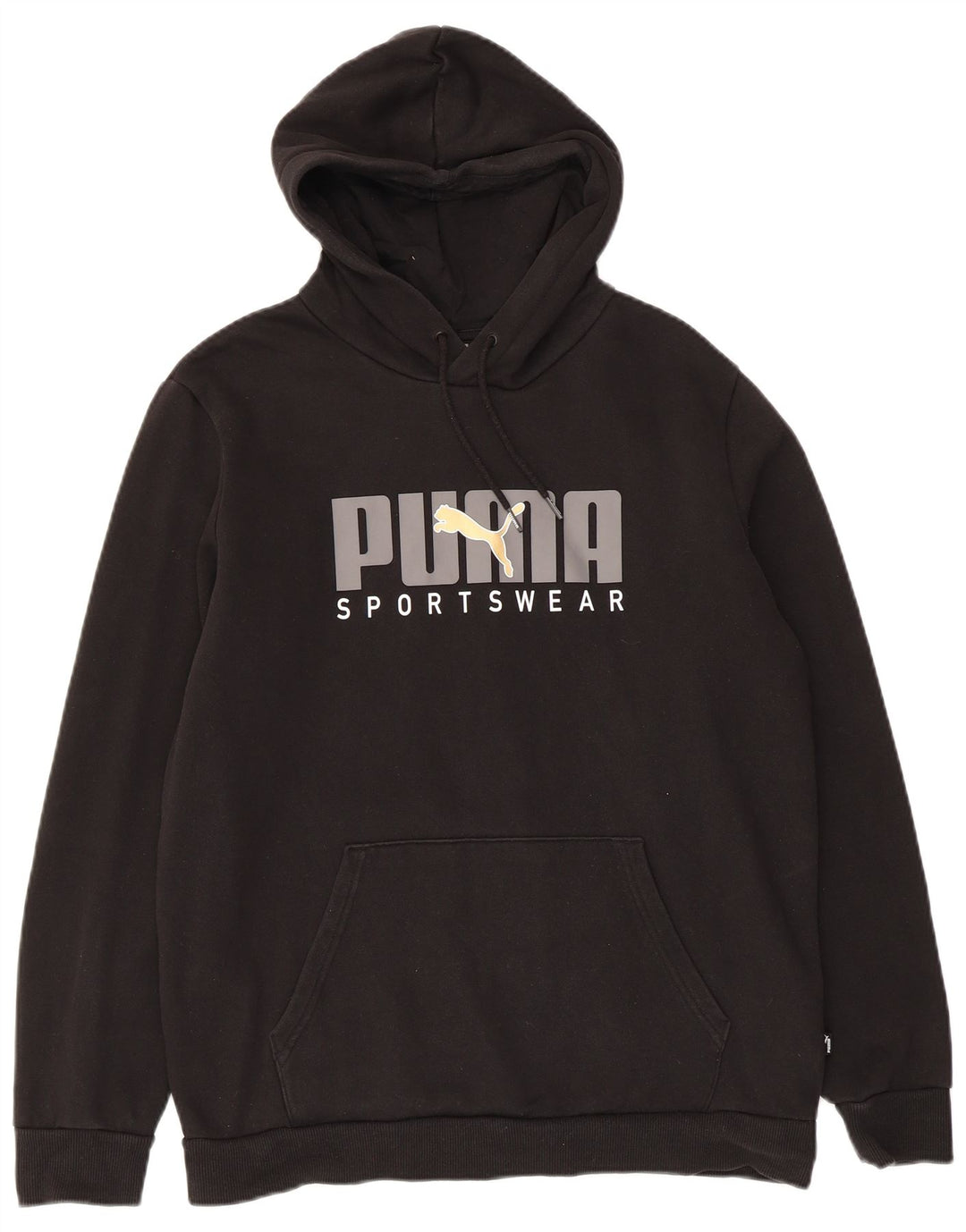 Felpa con cappuccio grafica da uomo Puma, cotone nero medio