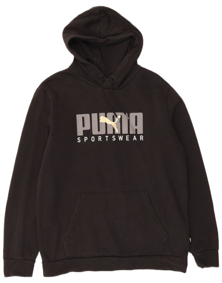 Felpa con cappuccio grafica da uomo Puma, cotone nero medio