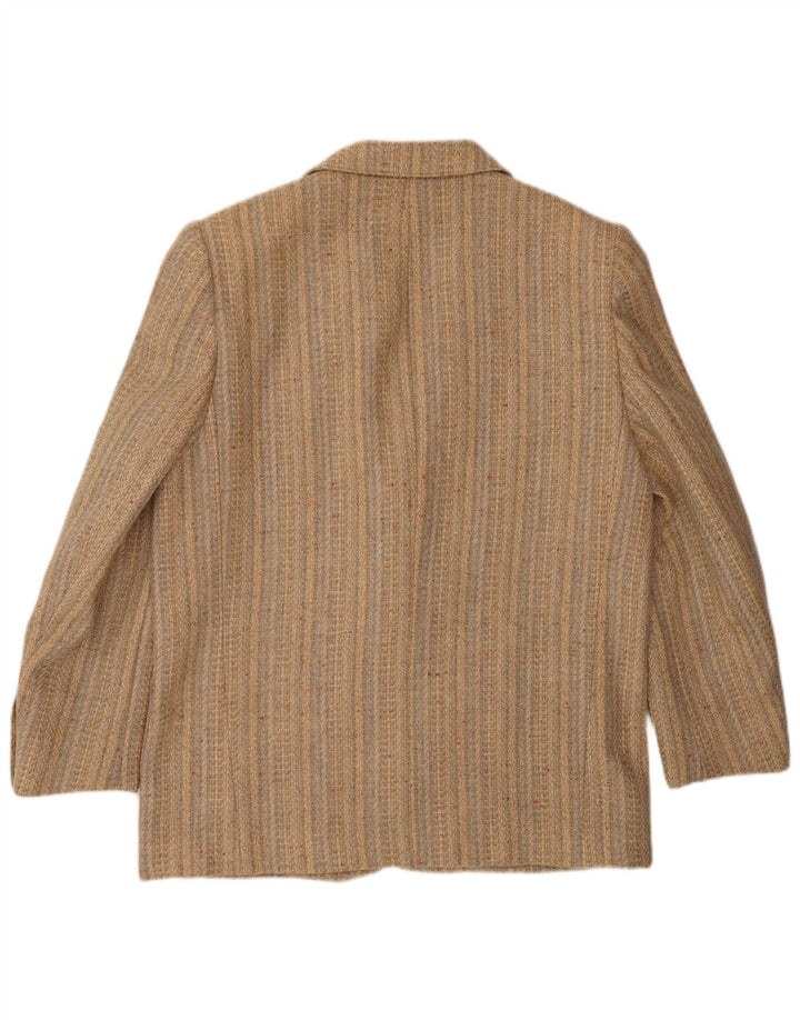 FENDI Giacca Blazer da Donna a 2 Bottoni IT 44 Classica a Righe Beige Medio