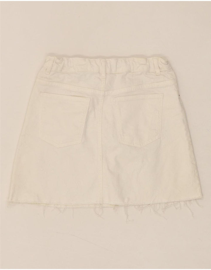 ZARA Womens Denim Skirt W26 Small  White Vintage Zara and Second-Hand Zara from Messina Hembry 