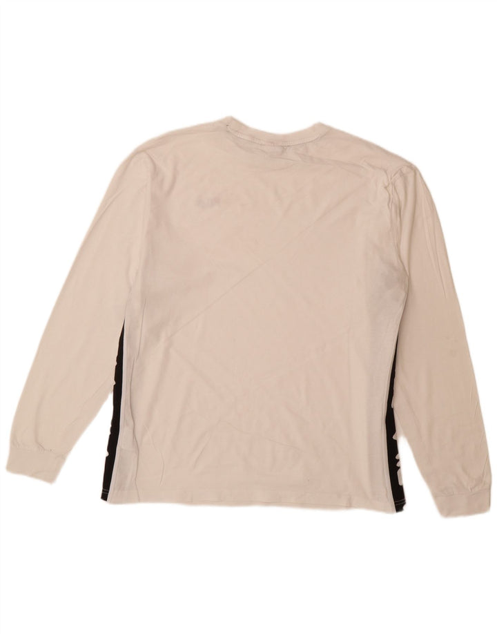 FILA Top grafico da uomo a maniche lunghe in cotone color block bianco grande