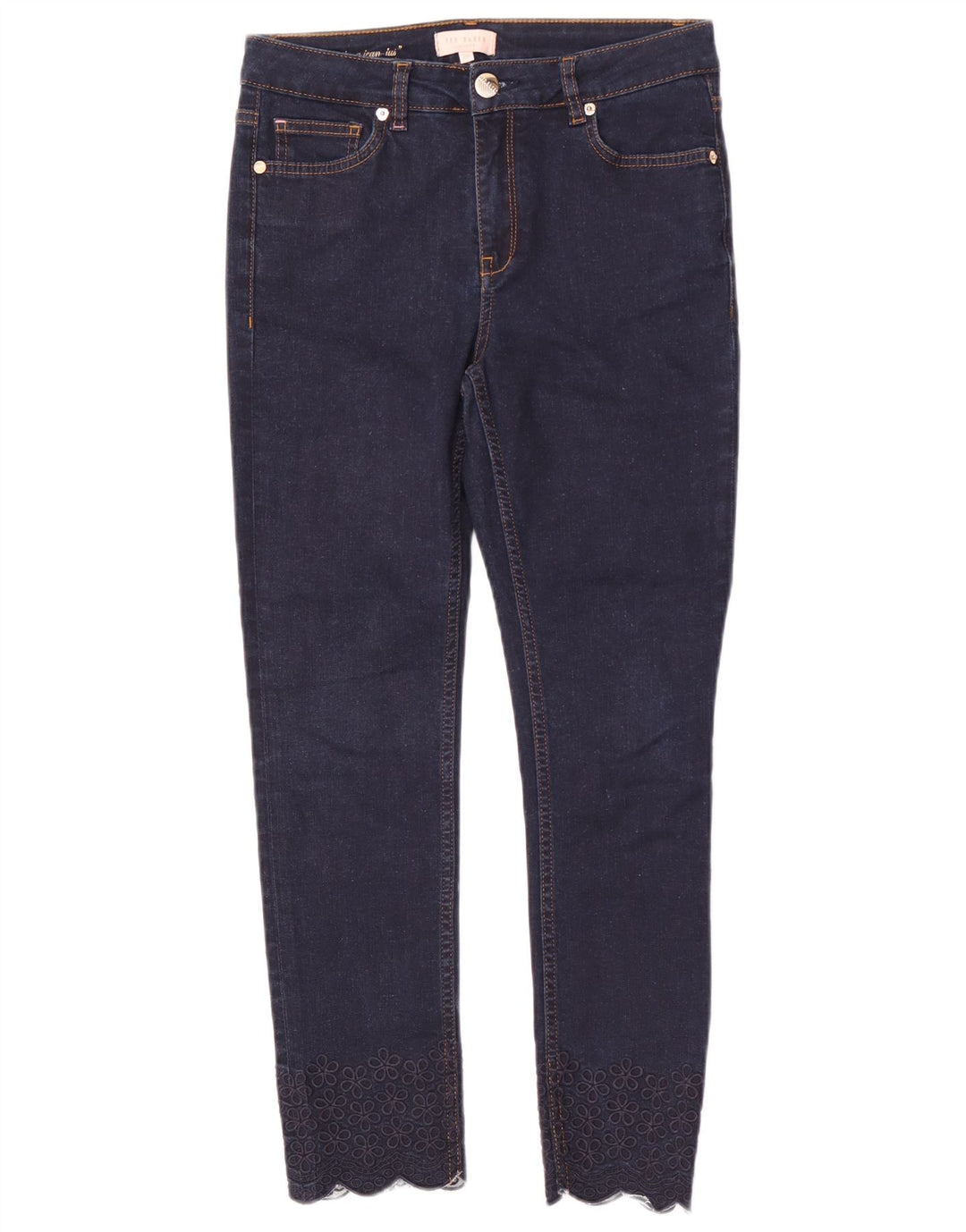 Jeans slim da donna Ted Baker W28 L26 blu navy floreale