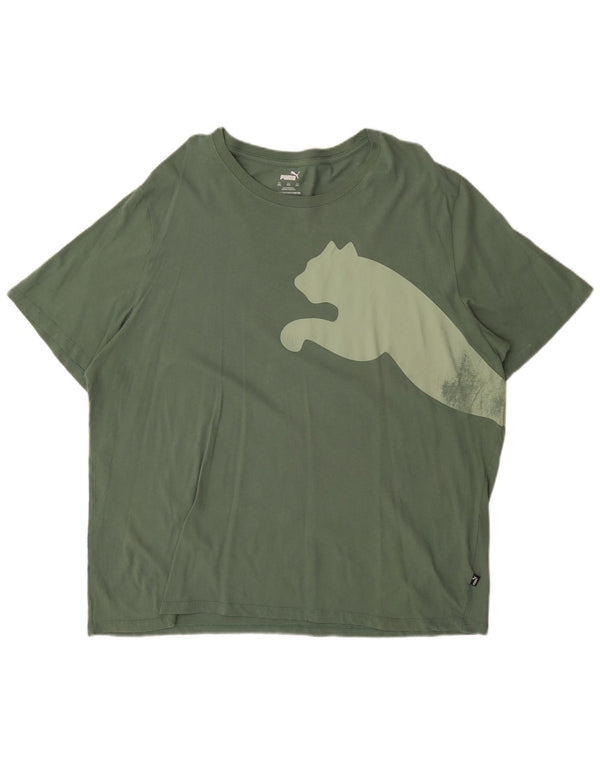 T-shirt grafica da uomo PUMA Top 2XL cotone verde