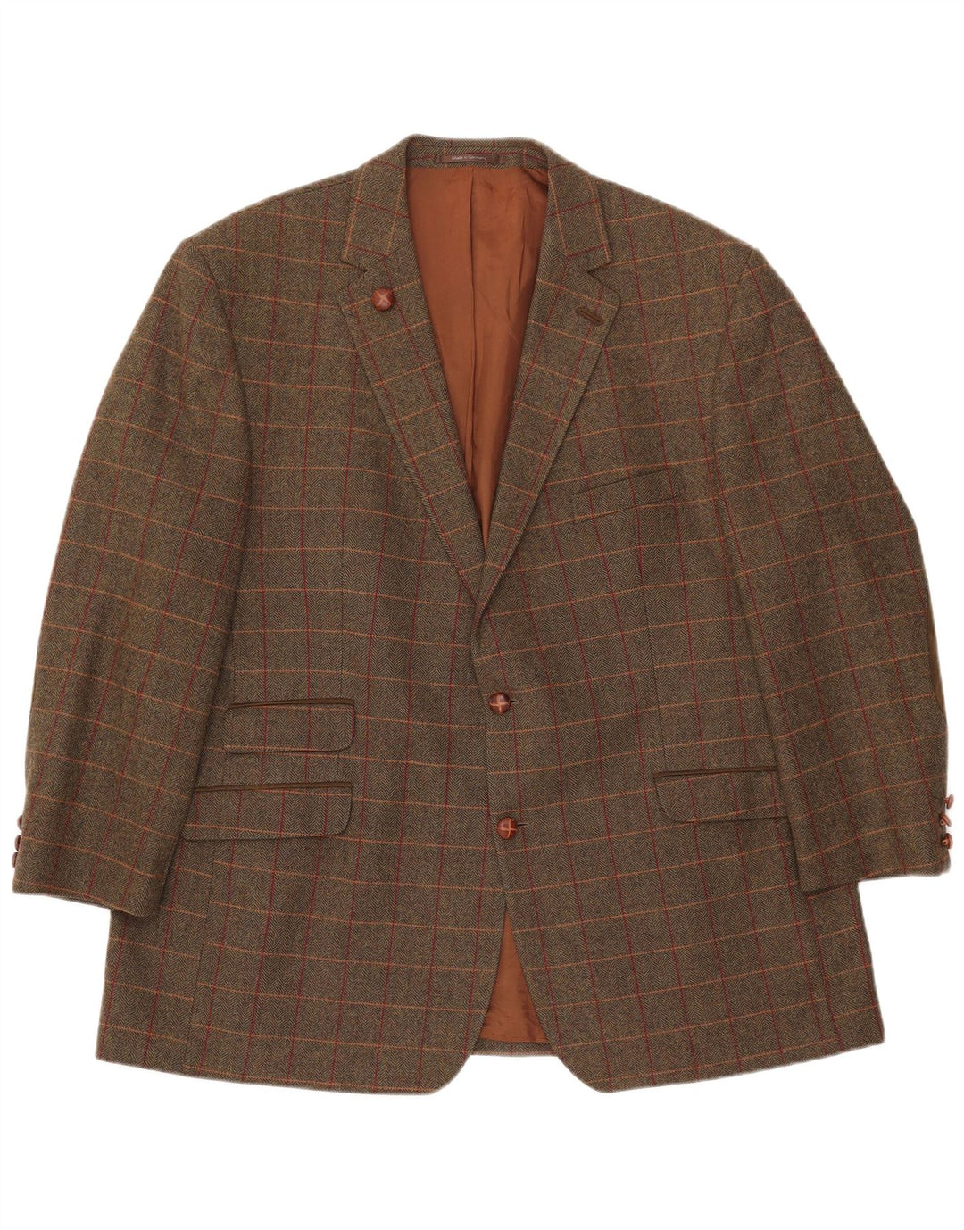 Giacca blazer vintage da uomo a 2 bottoni IT 54 2XL lana a quadri verde