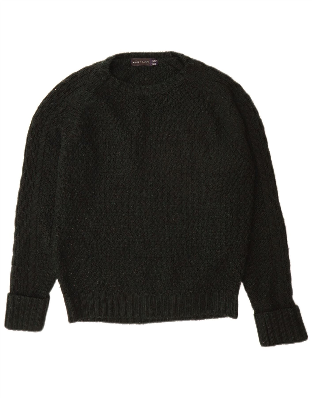 Maglione girocollo da uomo Zara in acrilico nero medio