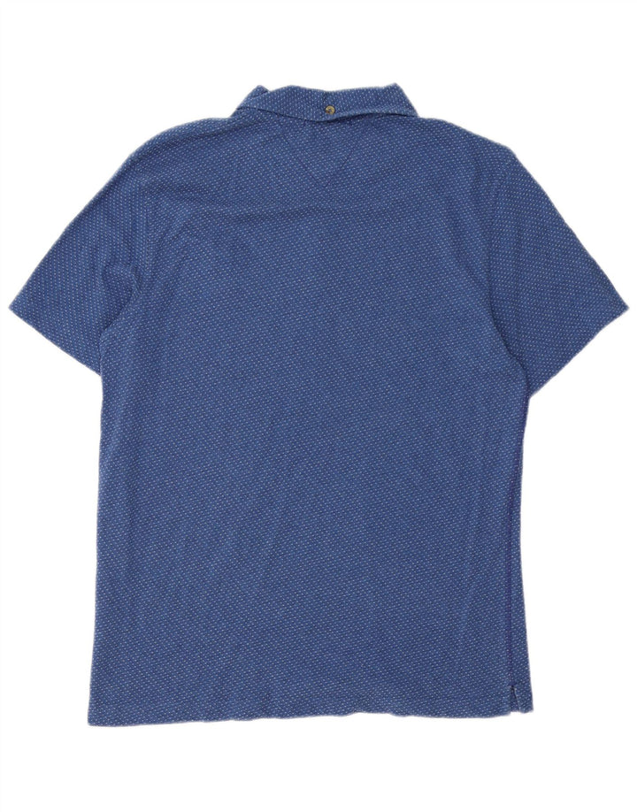 Polo da uomo White Stuff piccola in cotone maculato blu