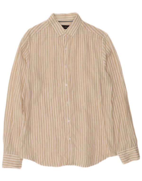 Camicia Uomo Massimo Dutti Gessato Beige Medio