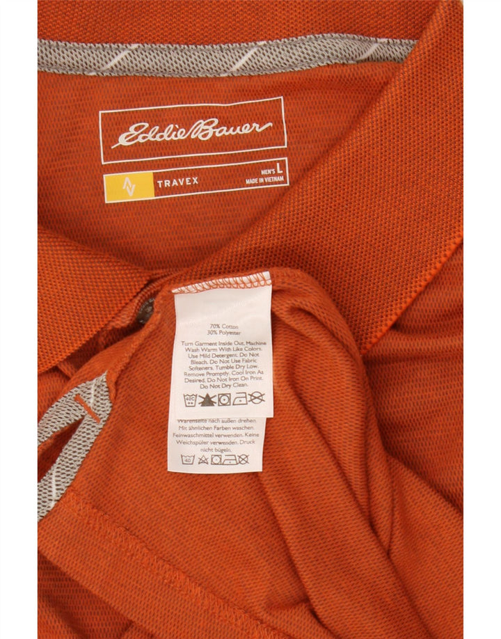 Polo da uomo Eddie Bauer grande in cotone arancione